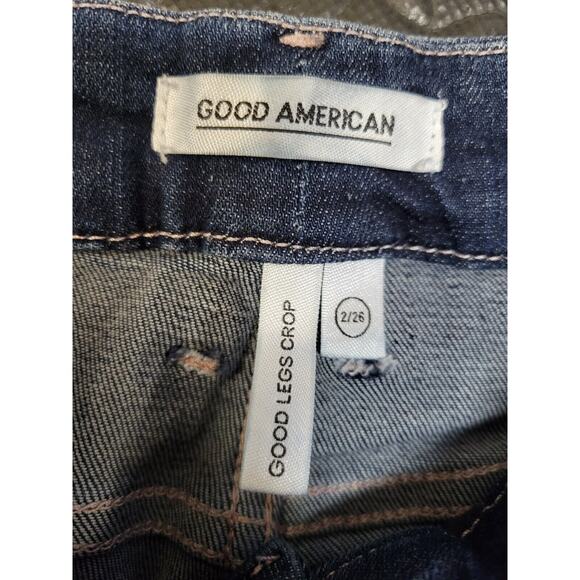 Good American Skinny‎ Jeans Good Legs Crop Size 2 /24" Waist Dark Wash Stretch - Picture 5 of 8